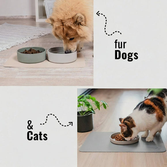 Ne&no® Futterunterlage aus Kunstleder ne&no® für Hunde und Katzen  