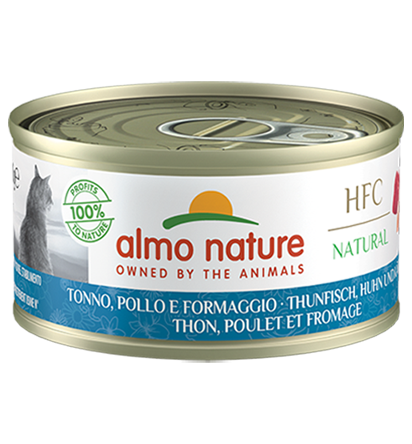 Almo Nature HFC Natural Cat Thunfisch, Huhn und Käse