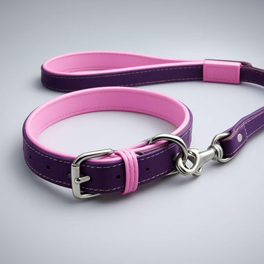 Ensemble Jet Line en Cuir Aubergine & Rose - 0