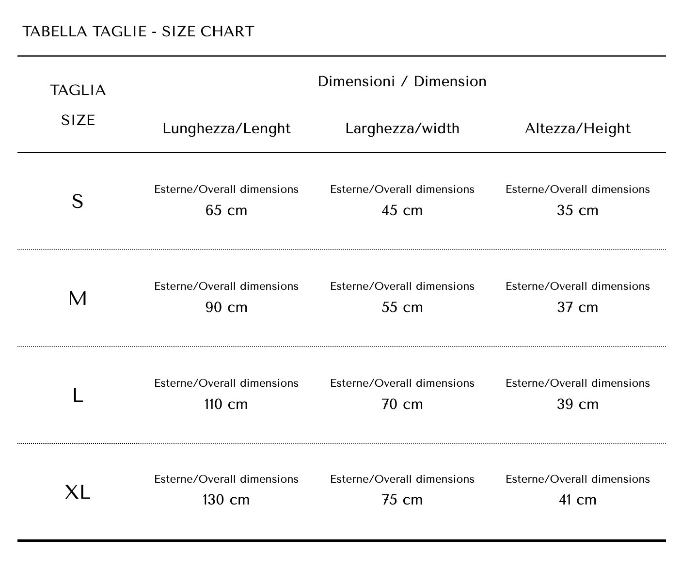 Guida alle taglie PetBoutique