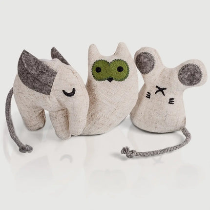 Ne&No - Giocattolo per gatti  Set 3 pupazzetti Erba Gatta