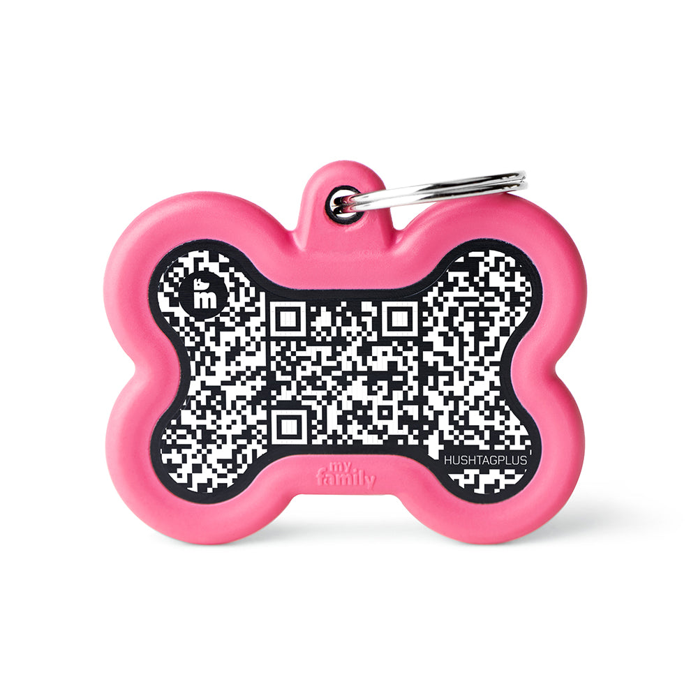 Purchase black-rubber-pink Hushtag Plus Bone ID Tag