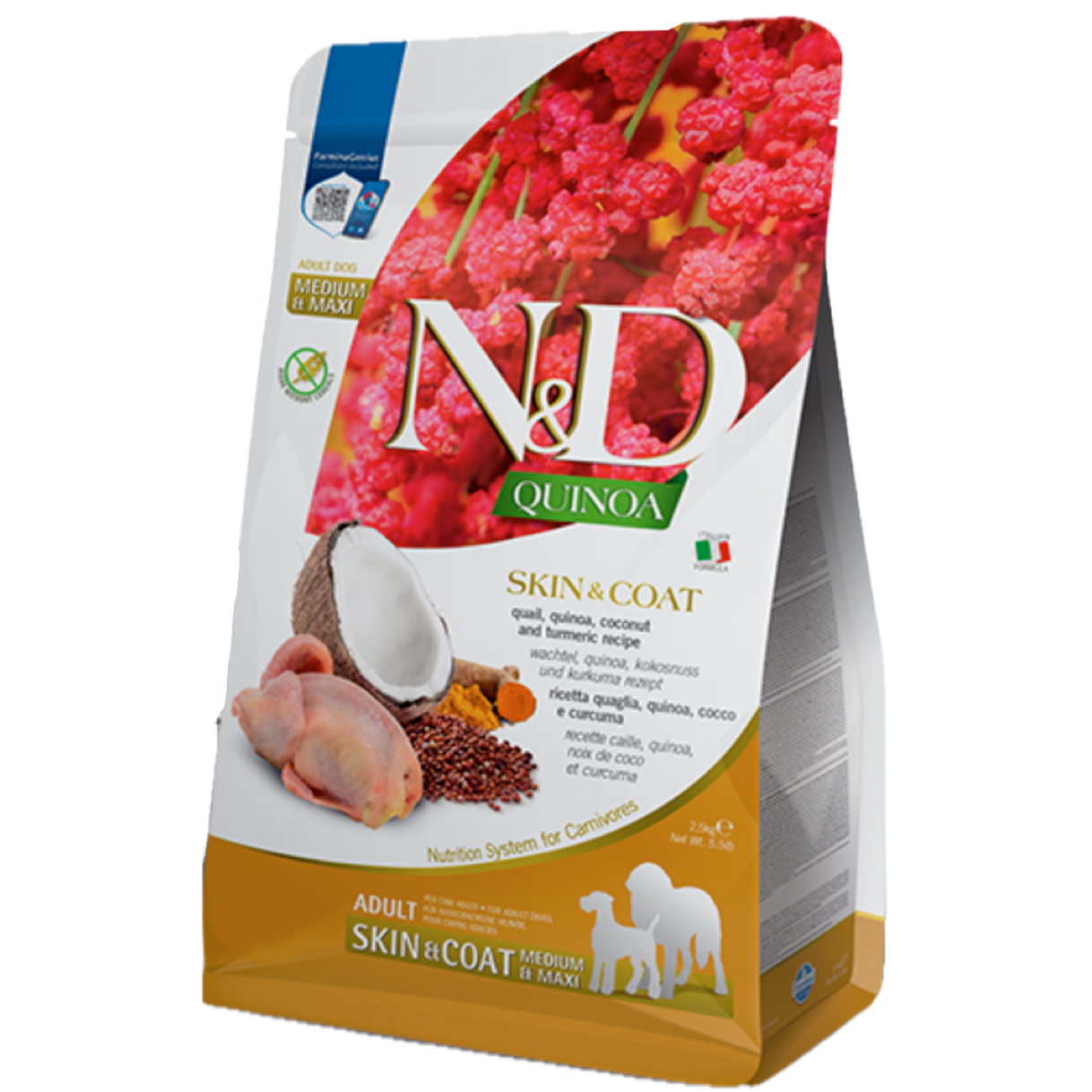 N&D Quinoa Dog Skin & Coat Quaglia