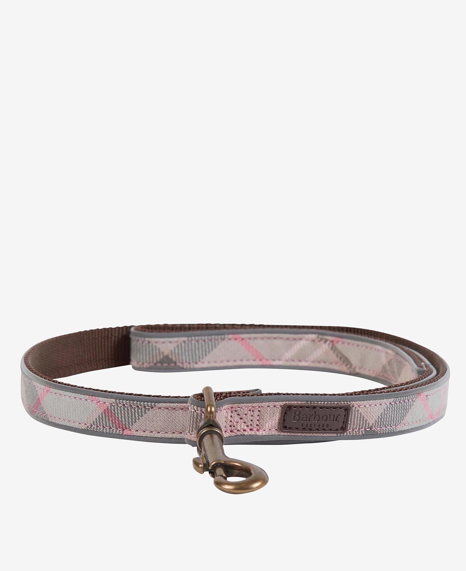 Barbour - Laisse réfléchissante pour chien tartan rose taupe