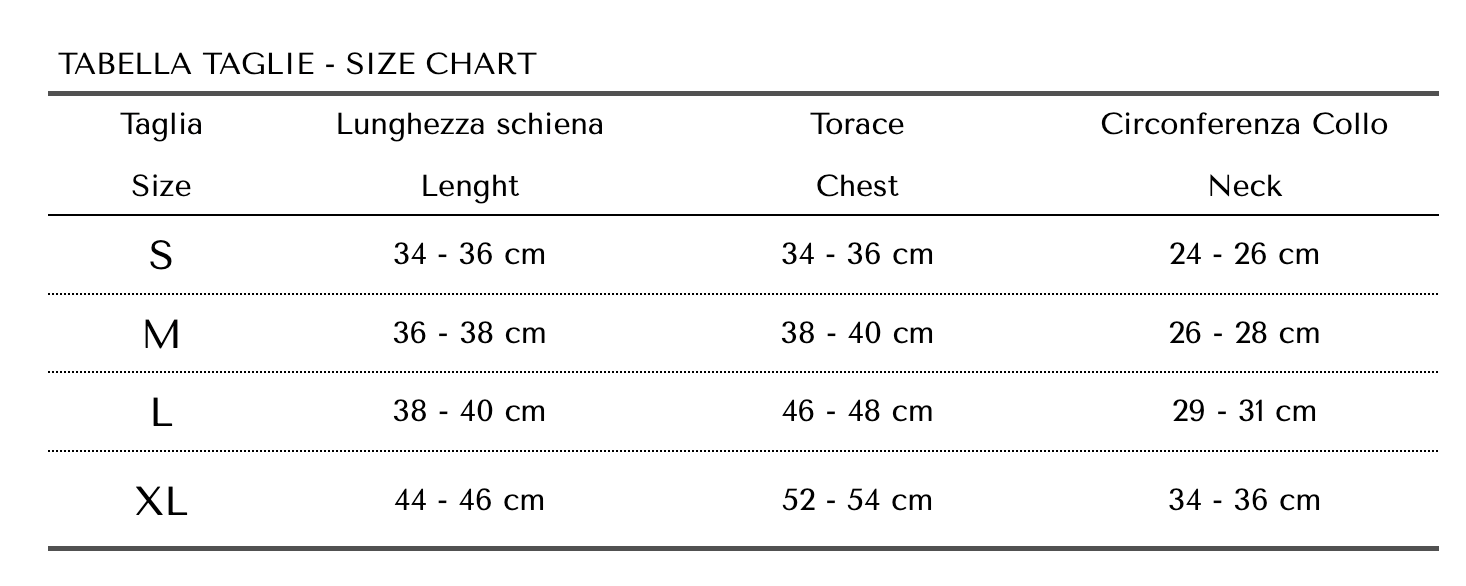 Guida alle taglie PetBoutique