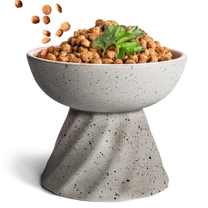 Ne&No - ciotola rialzata in ceramica per gatti effetto pietra