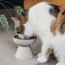 Ne&No - cuenco elevado de cerámica para gatos efecto piedra-2