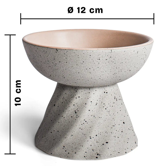 Ne&No - cuenco elevado de cerámica para gatos efecto piedra