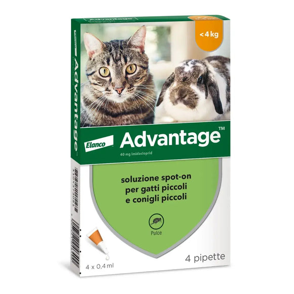 Advantage Spot On gatti 4 pipette - Fino a 8Kg - Antiparassitari