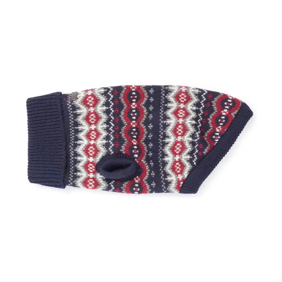 Barbour - Maglione per cani Case Fair Isle - Blue Granite / S - Maglioncini