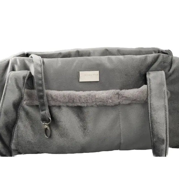 Borsa per cani Montreal - grigio scuro / Velluto - Trasportini