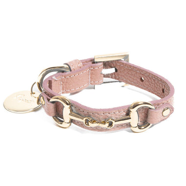 Compra rosa Pupet Couture - collare pelle con morsetto