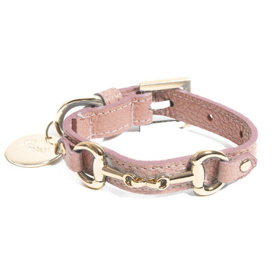 Compra rosa Pupet Couture - collare pelle con morsetto