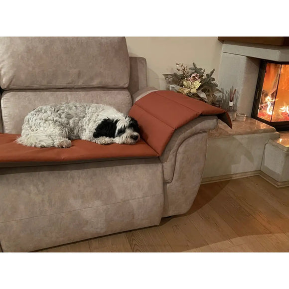 Copri Divano Quadro Grigio e Marrone - Tappetino