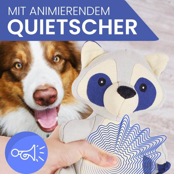 Ne&no® Robustes Hundespielzeug mit Quietscher - Waschbär Wally