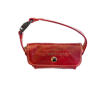 Dispenser sacchetti igienici in cuoio - Rosso - Sacchetti Igienici