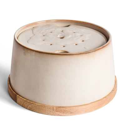 Ne&No - Fontaine en céramique + Base en bambou