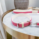 Jet Line set in Pelle Fragola & Neve - Guinzagli