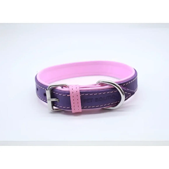 Jet Line set in Pelle Melanzana & Rosa - Guinzagli