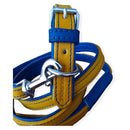 Jet Line Set in Pelle Senape & Blu elettrico - Guinzagli