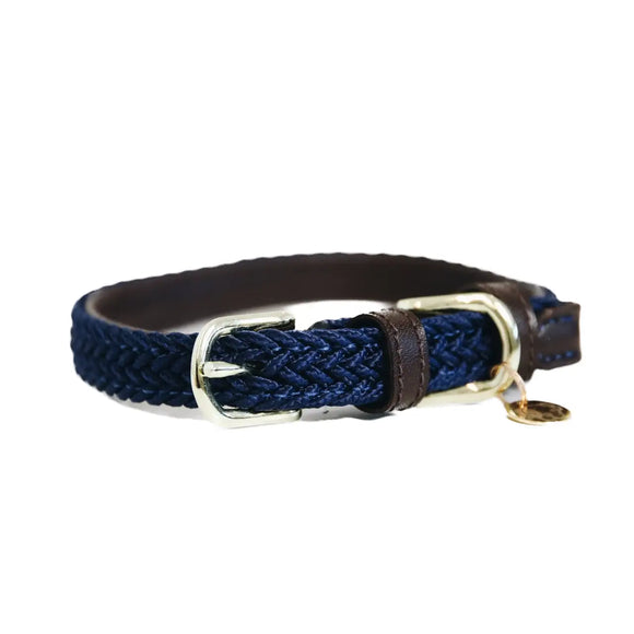 Kentucky - Collare per cani in nylon intrecciato Navy - XS - Collari