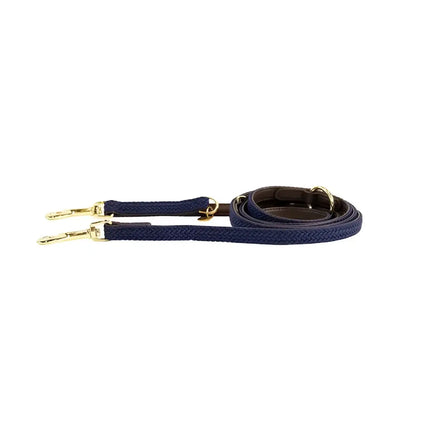 Kentucky - Guinzaglio regolabile per cani in nylon intrecciato Navy - Guinzagli