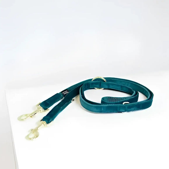 Kentucky - Guinzaglio regolabile per cani Velvet - Smeraldo - Guinzagli