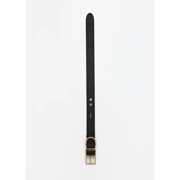 Collare Liu Jo in soffice PVC ecologico con borchie cuori e fibbia dorata