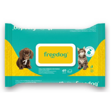 Free Dog - Lingettes nettoyantes à la mangue - 40 pcs