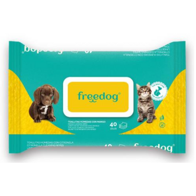 Free Dog - Salviette detergenti al mango - 40 pz