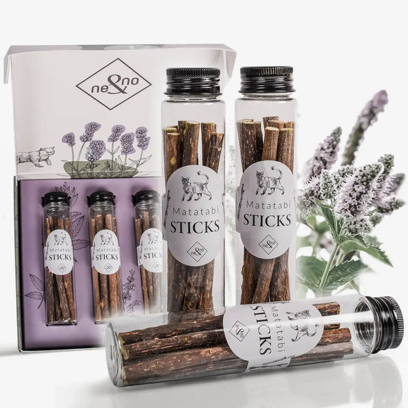 Ne&No® Matatabi-Stäbchen für Katzen - 3er-Set in Geschenkbox
