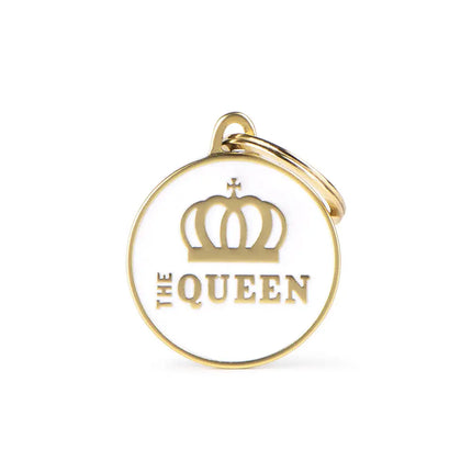 Medaglietta Charm The Queen Satin Gold - Bianco / M - Medagliette