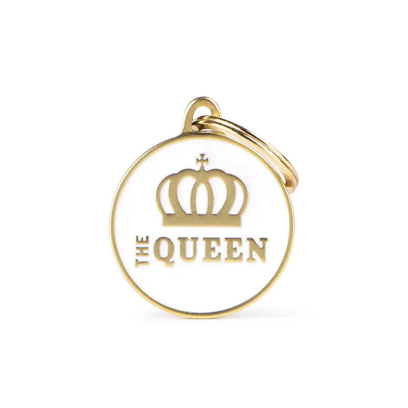 Medaglietta Charm The Queen Satin Gold - Bianco / M - Medagliette