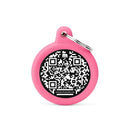 Medaglietta Hushtag Plus Cerchio - Nero Gomma Rosa - Medagliette