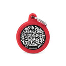 Medaglietta Hushtag Plus Cerchio - Nero Gomma Rossa - Medagliette