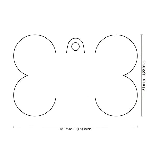 Medaglietta Shine Osso Glitter XL - Nero / Medagliette