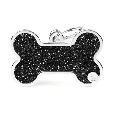 Medaglietta Shine Osso Glitter XL - Nero / Medagliette