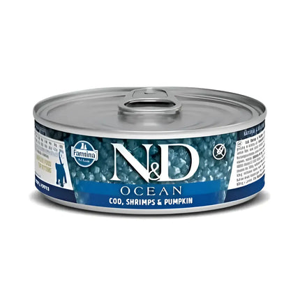 N&D CAT OCEAN Tonno Merluzzo Gamberetti e Zucca Kitten - 70 Gr - Super Premium