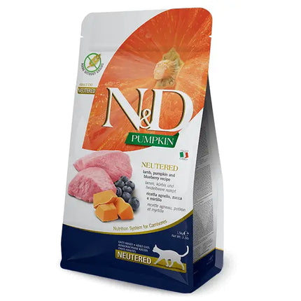 N&D Pumpkin Cat Agnello zucca e mirtillo Neutered - 5 Kg - Super Premium