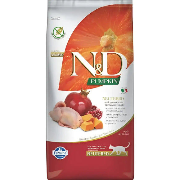 N&D Pumpkin Cat Quaglia Zucca e Melograno Neutered - 1.5 Kg - Super Premium