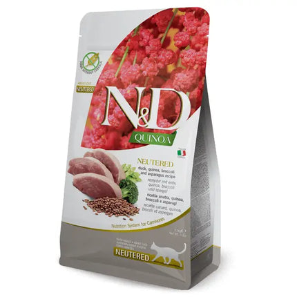 N&D Quinoa cat Anatra Asparagi e Broccoli Neutered - 1,5 Kg - Super Premium