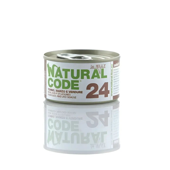 Natural Code 24 Tonno Manzo e Verdure in Jelly - 85 Gr - Super Premium