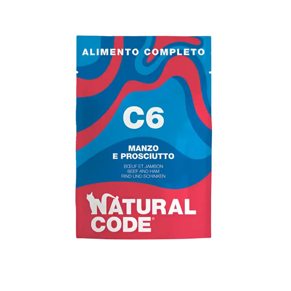 Natural Code C6 Manzo e Prosciutto - 70 Gr - Super Premium