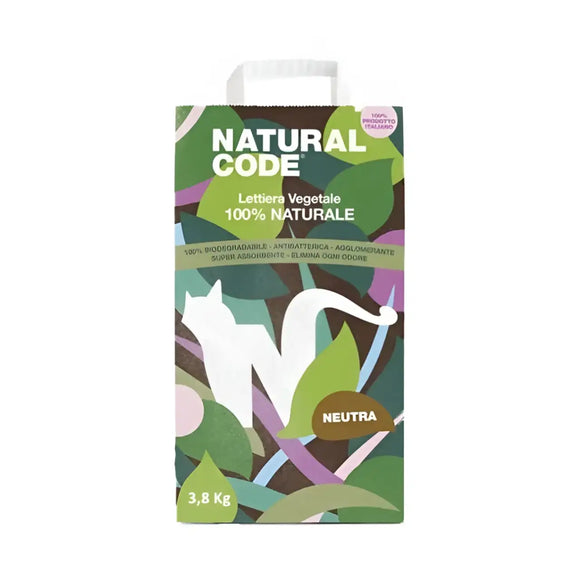 Natural Code Lettiera vegetale agglomerante - Neutra - 3,8 Kg