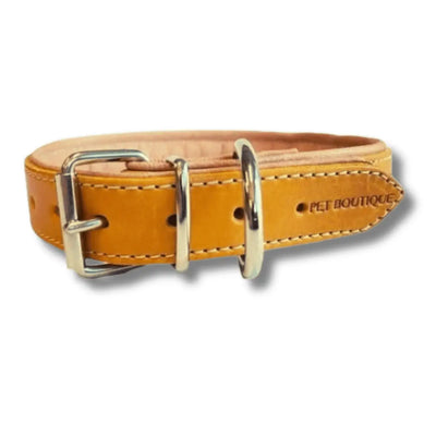 Pet Boutique - Collare in cuoio Urban - Senape / XXS - Collari