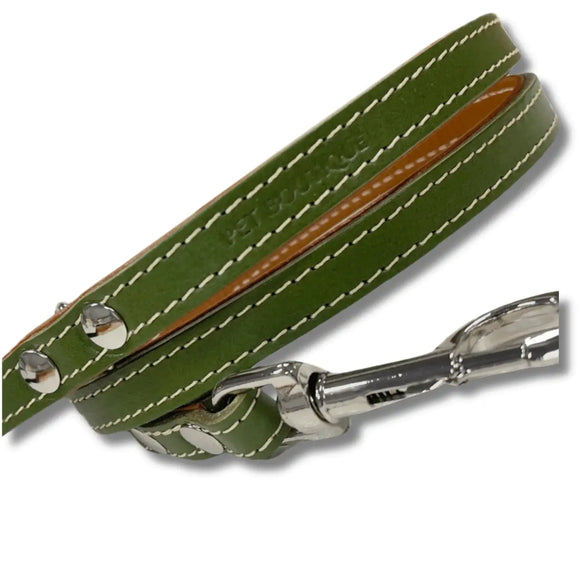 Pet Boutique - Guinzaglio in cuoio Urban - Verde Oliva / S - Guinzagli
