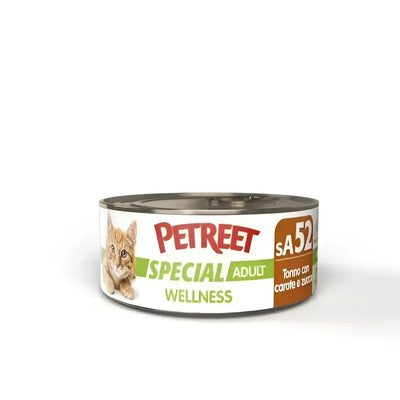 PETREET Wellness Cat sA52 Tonno Carote Zucca - 70 Gr - Super Premium