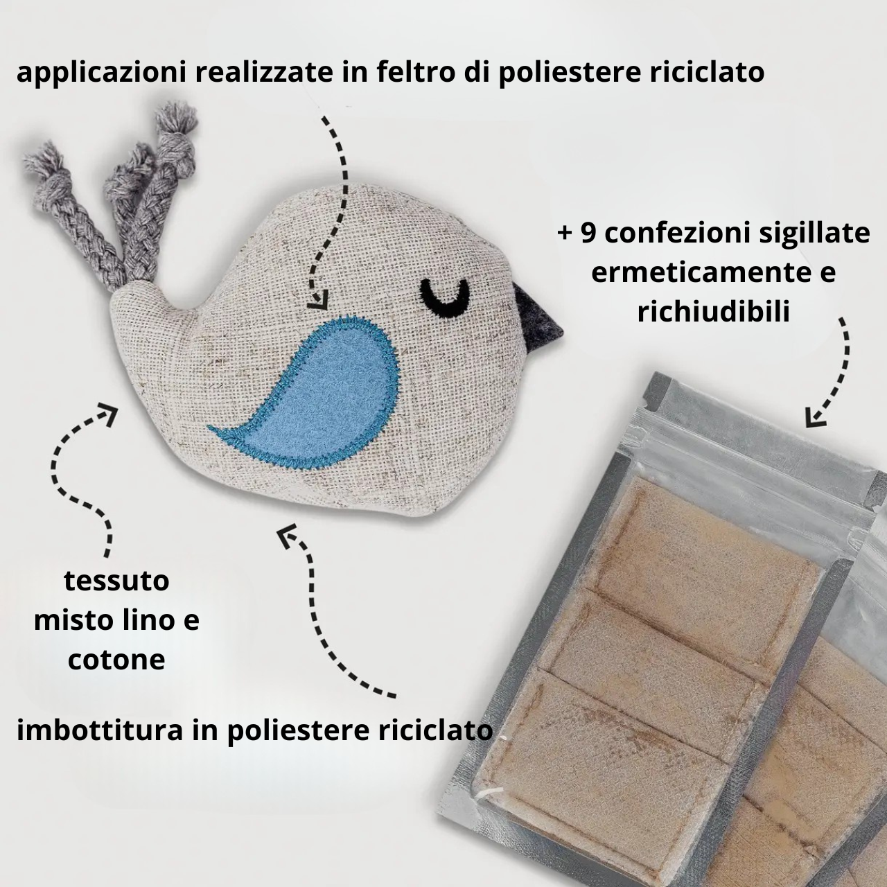 Ne&No - Giocattolo per gatti  Set 3 pupazzetti