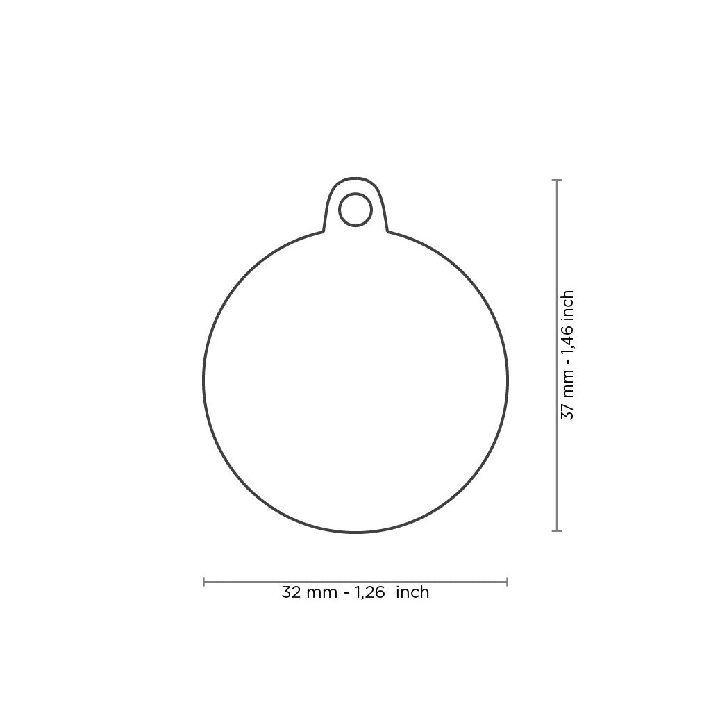 Etiqueta de identificación Shine Circle con pata