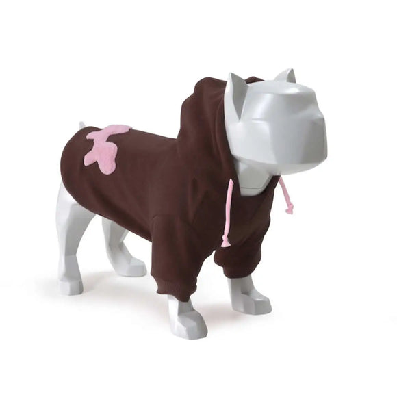United Pets - Felpa con cappuccio Bull Testa di Moro e Rosa - 26 cm - Maglioncini